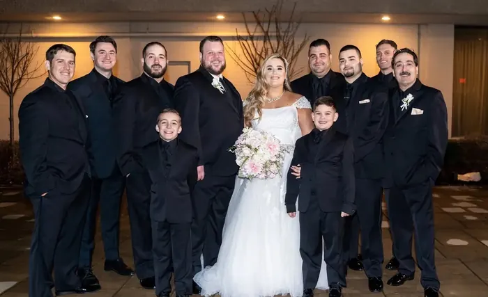 A wedding party of 7 in the party