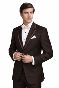 Chocolate Edge Tuxedo on a model, alternate view 1