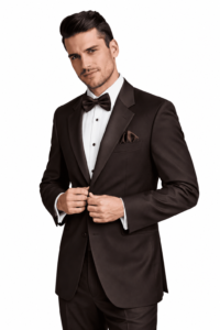 Chocolate Tuscany Tuxedo on a model, alternate view 1