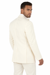 Ivory Roma Tuxedo on a model, alternate view 1