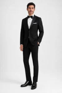 Black Barcelona Tuxedo on a model, alternate view 1