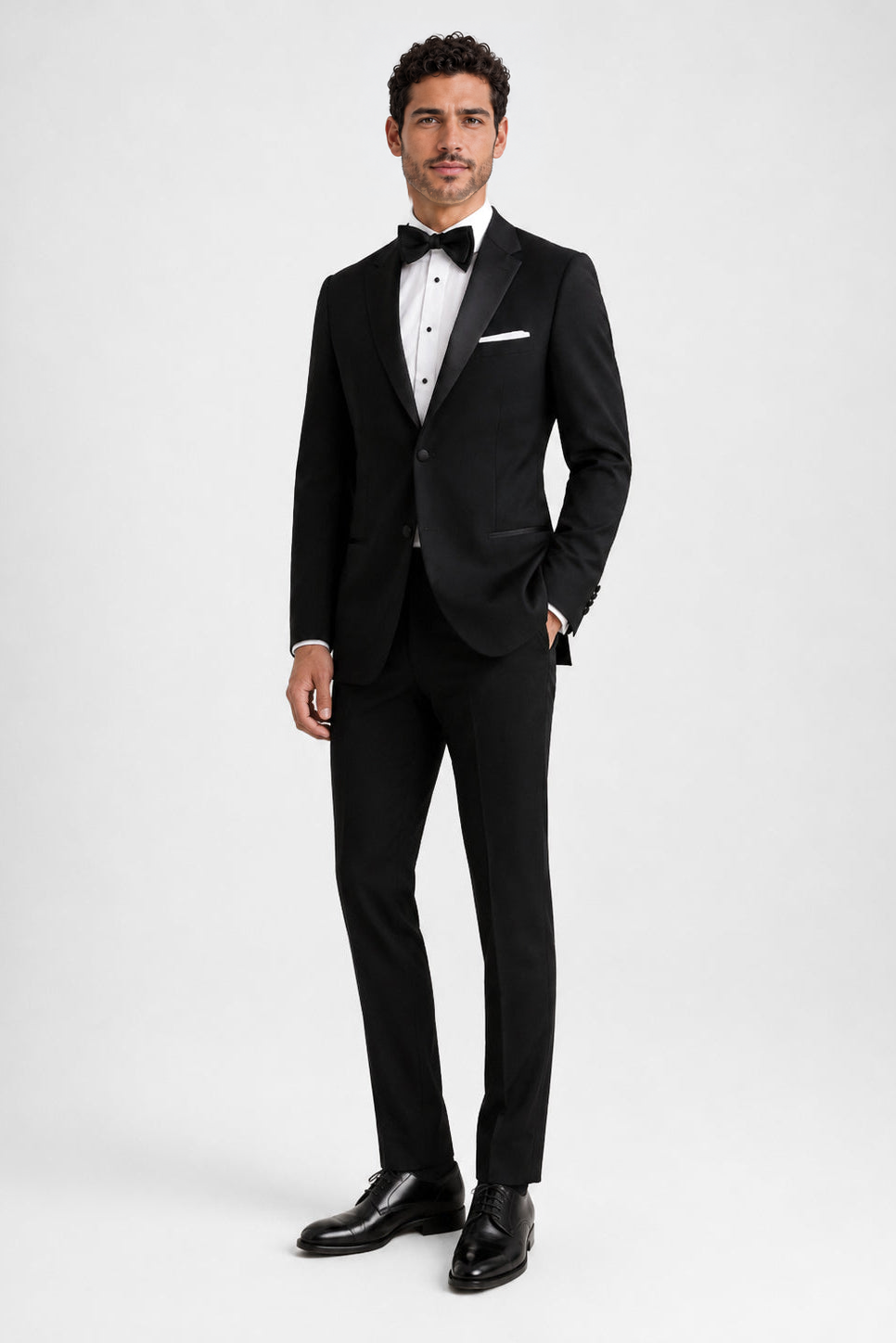 ntr-f06-p03-1c8b8b2b2f0f | National Tuxedo Rentals Black Barcelona Tuxedo on a model, alternate view 1