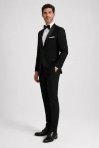 Black Barcelona Tuxedo on a model, alternate view 2