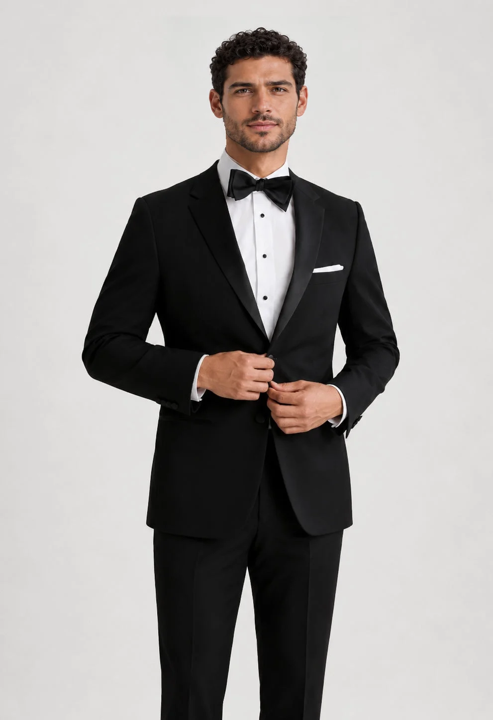 ntr-f06-p07-96b7cf329a04 | National Tuxedo Rentals Black Barcelona Tuxedo on a model, alternate view 3