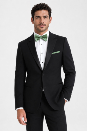 Model wearing the Black Venice Tuxedo