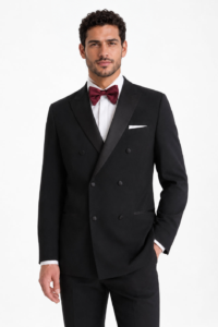 Model wearing the Black Romeo Tuxedo