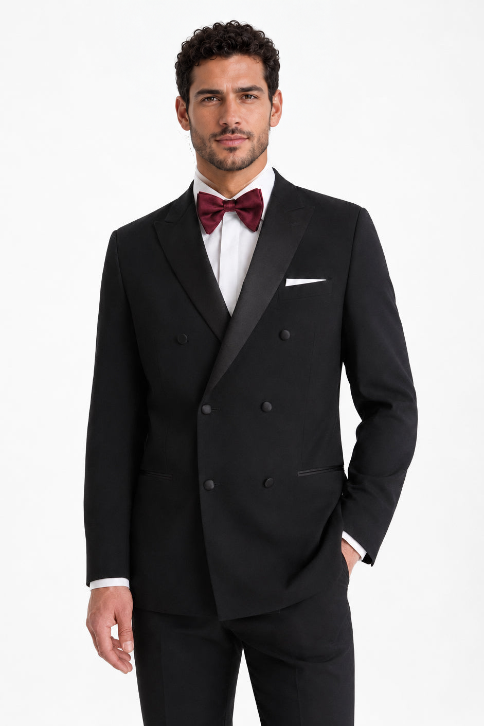 Model wearing the Black Romeo Tuxedo