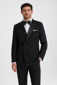 Black Romeo Tuxedo on a model, alternate view 3