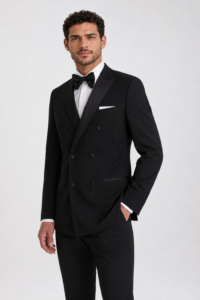 Black Romeo Tuxedo on a model, alternate view 4