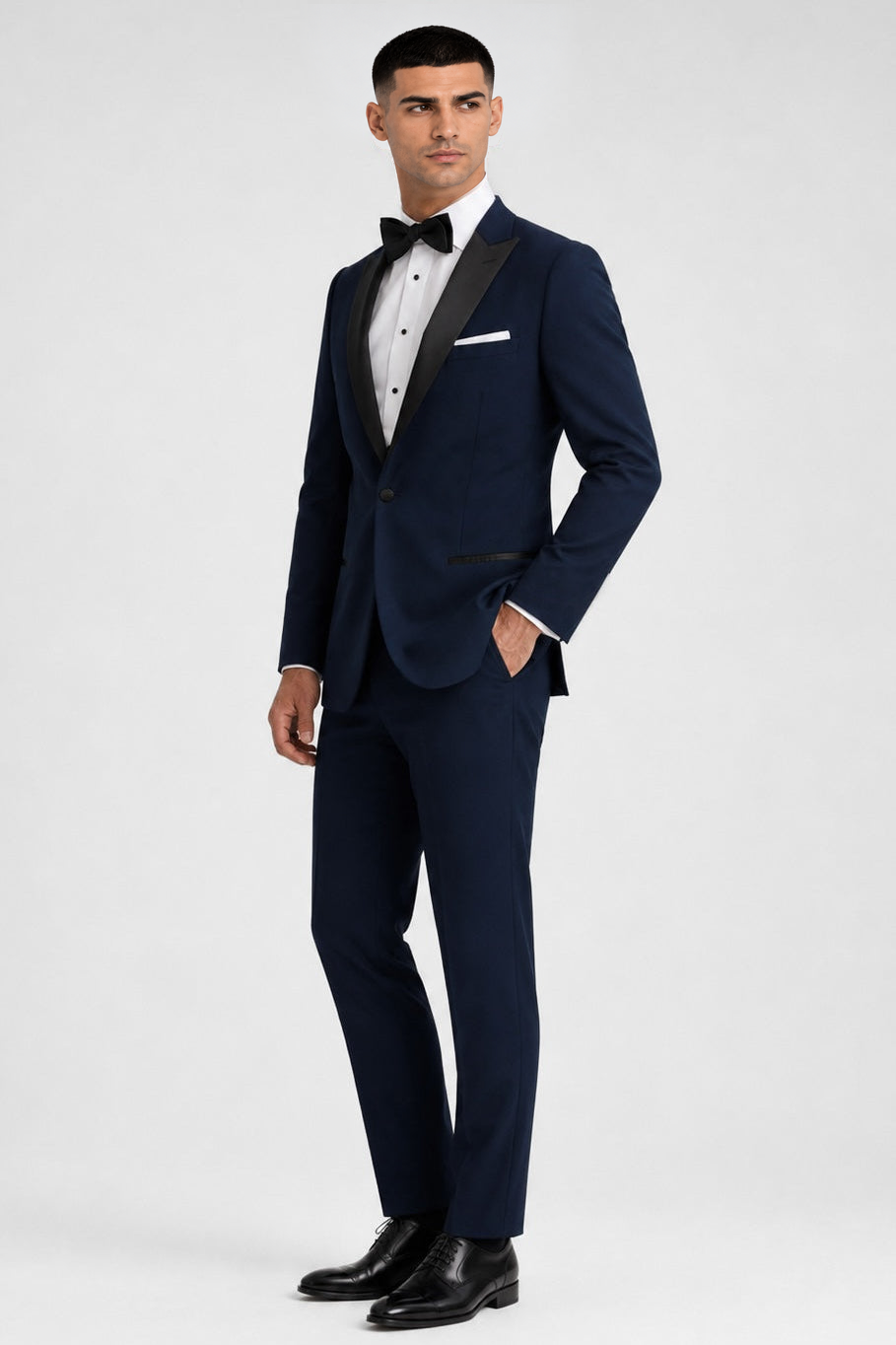ntr-f13-p06-c8008003554c | National Tuxedo Rentals Navy Venice Tuxedo on a model, alternate view 2