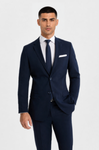 Model wearing the Navy Suit