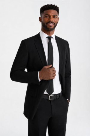 Model wearing the Black Suit