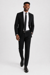 Black Suit on a model, alternate view 1