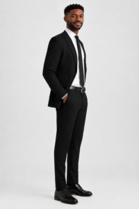 Black Suit on a model, alternate view 2