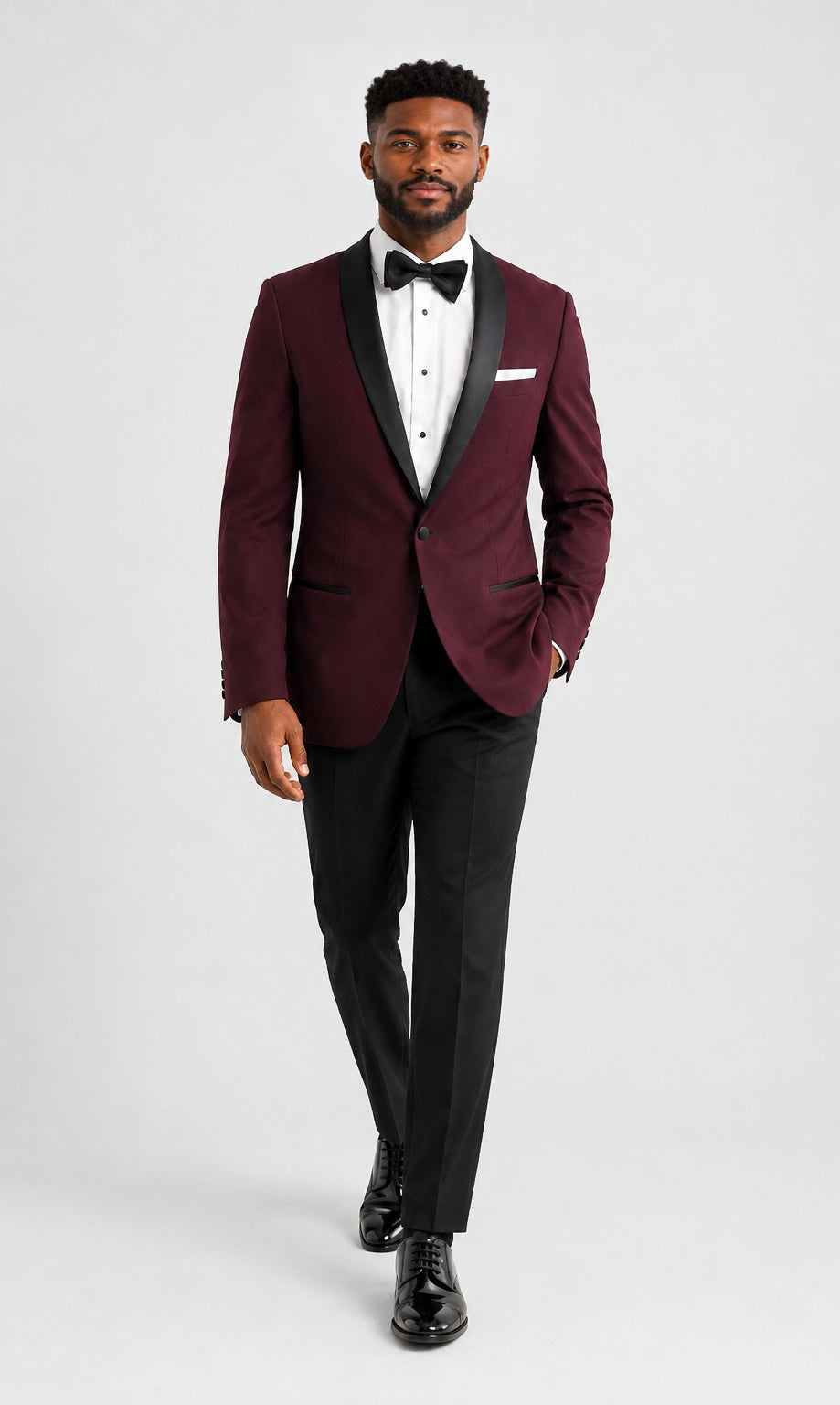 ntr-f18-p07-c4c4b2361d70 | National Tuxedo Rentals Wine London Tuxedo on a model, alternate view 3