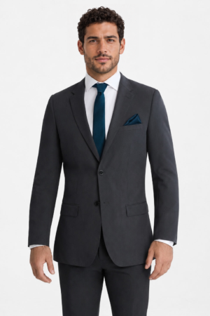 Model wearing the Steel Gray Suit