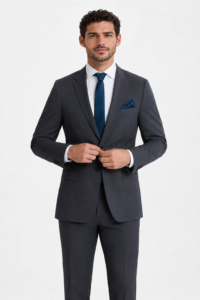 Steel Gray Suit on a model, alternate view 2