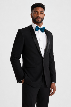Model wearing the Black London Tuxedo