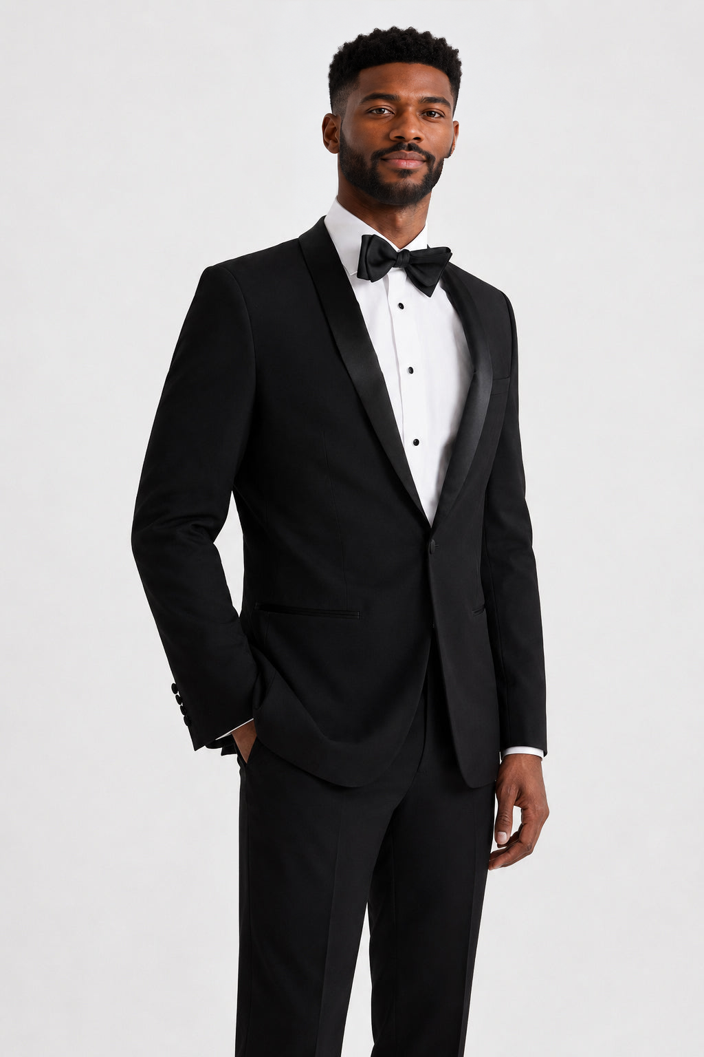 ntr-f22-p08-19c353bcdd4f | National Tuxedo Rentals Black London Tuxedo on a model, alternate view 4