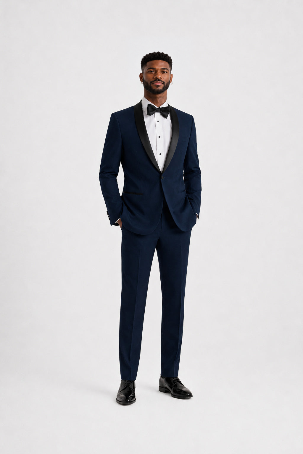 ntr-f27-p04-4cc7526ccf89 | National Tuxedo Rentals Navy London Tuxedo on a model, alternate view 2