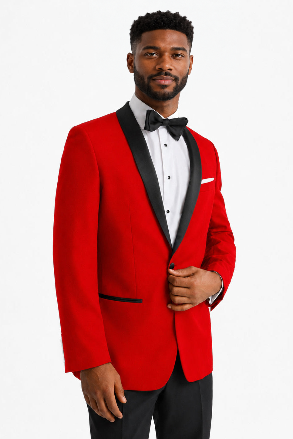 ntr-f28-p05-a8f66e5f8685 | National Tuxedo Rentals Red London Tuxedo on a model, alternate view 4