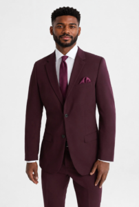 Model wearing the Burgundy Suit