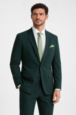 Model wearing the Hunter Green Suit