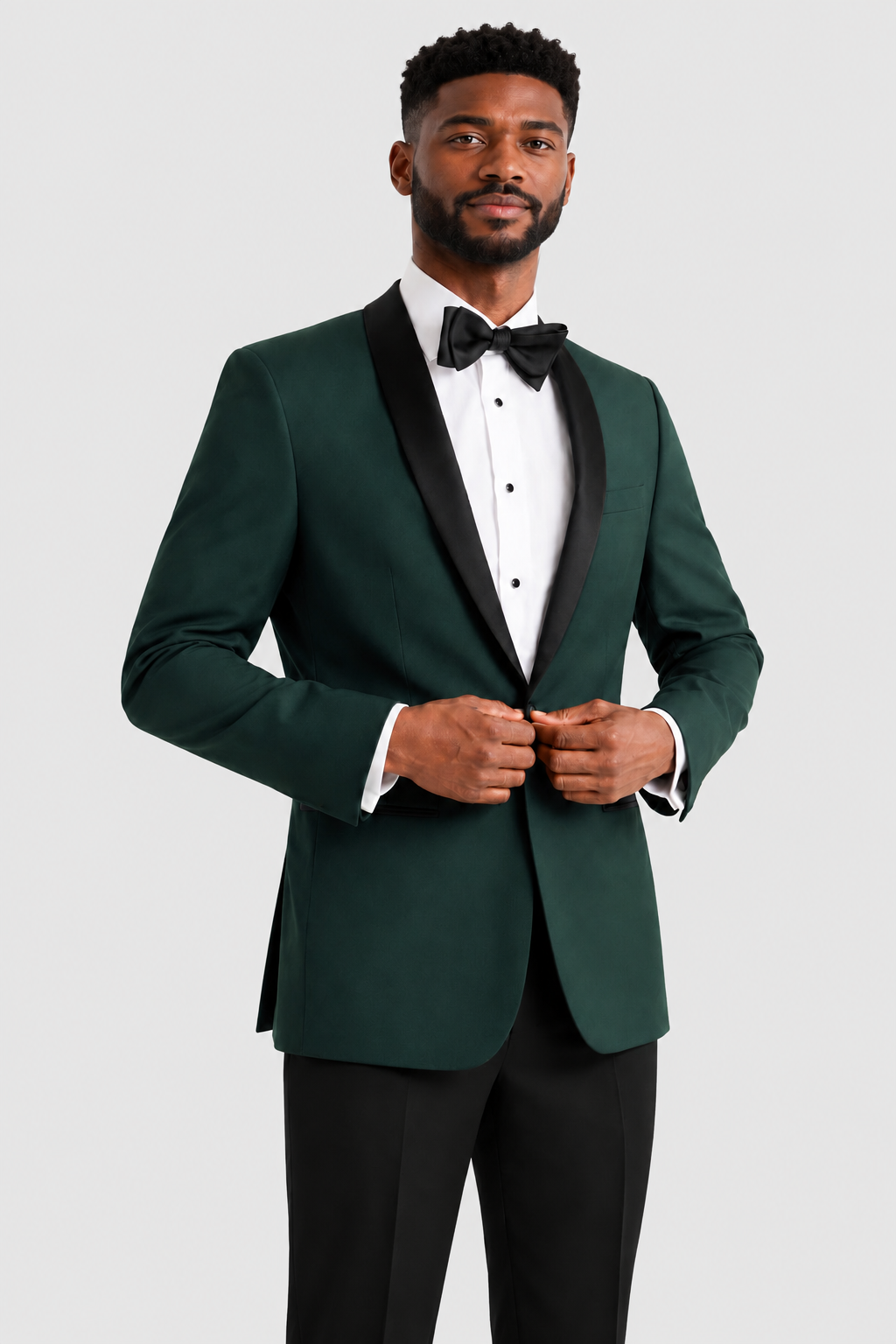 ntr-grey-20261007-23607-27bc10a3b0da | National Tuxedo Rentals Hunter Green Tuxedo Rental on a light grey background