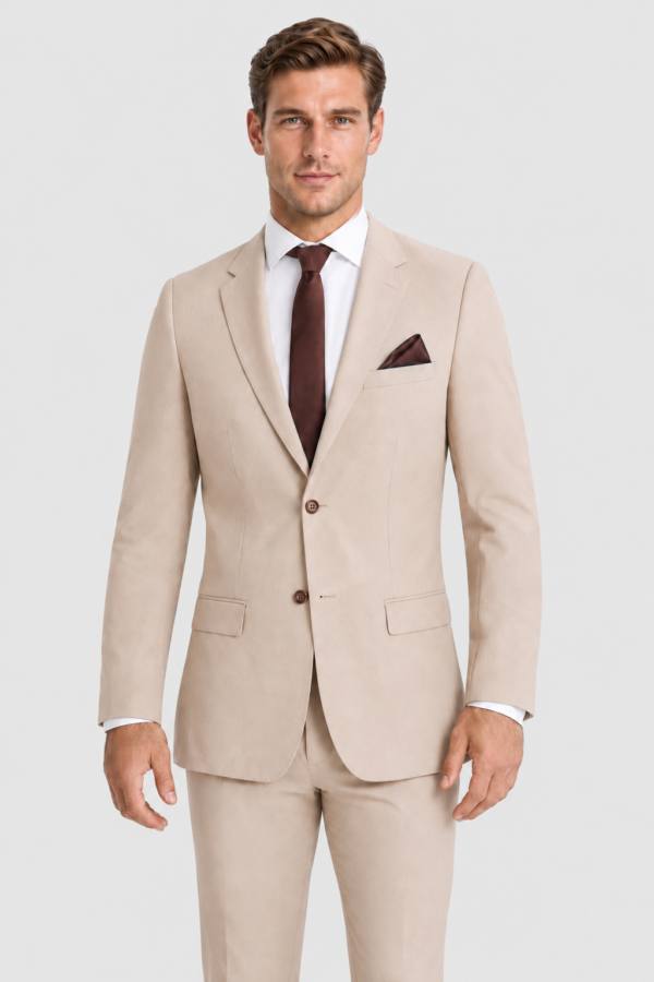 ntr-grey-20261007-5882-77ccd0f6e014 | National Tuxedo Rentals Tan Suit Rental on a light grey background