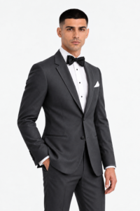 Steel Gray Infinity Tuxedo on a model, alternate view 1