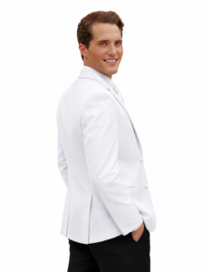 White Madison Tuxedo on a model, alternate view 2